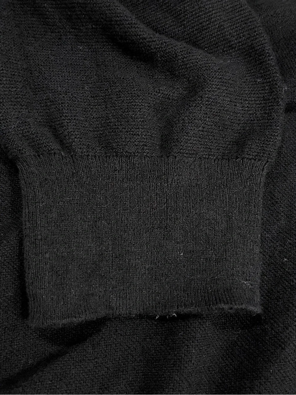 J Crew Black Cotton Knit Garter Stitch Crewneck Sweater XXL Minimalist